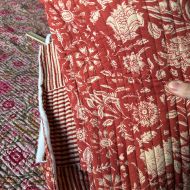 Tomette - Tissu indien matelassé double face coton hand block largeur 100cm