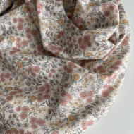 Juliette - Popeline de coton douce BIO imprimé fleurs fanées Tissus issus de l'agriculture biologique  - 2