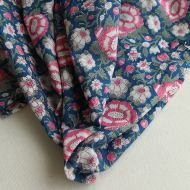 Neha - Tissu indien en coton imprimé main Hand Block Artisanal