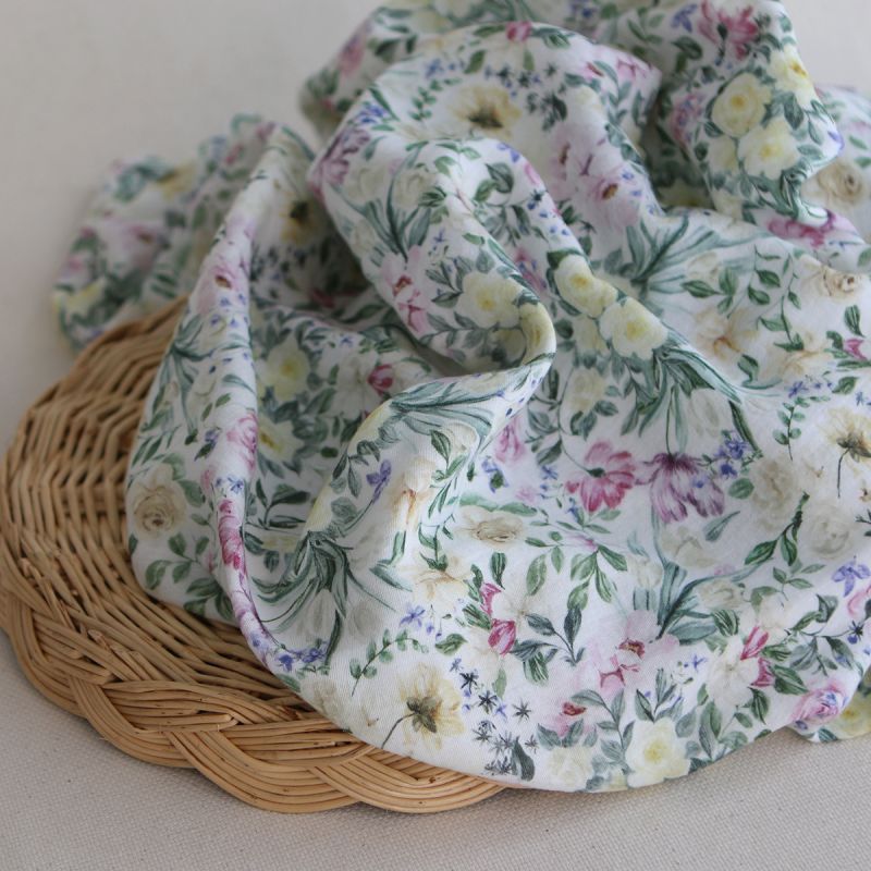 copy of Sephora - Double gaze de coton BIO fleuri aquarelle