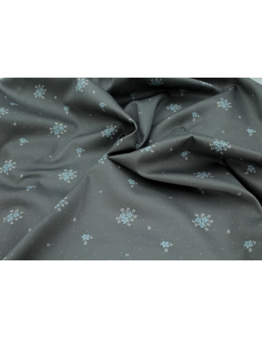 Coton satiné motif Beth exclusif Batikou fond pois gris étain x1m