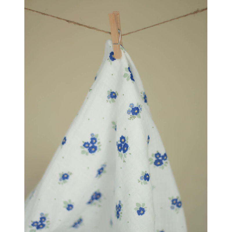 copy of ROZEN - Double gaze de coton BIO blanc motif exclusif