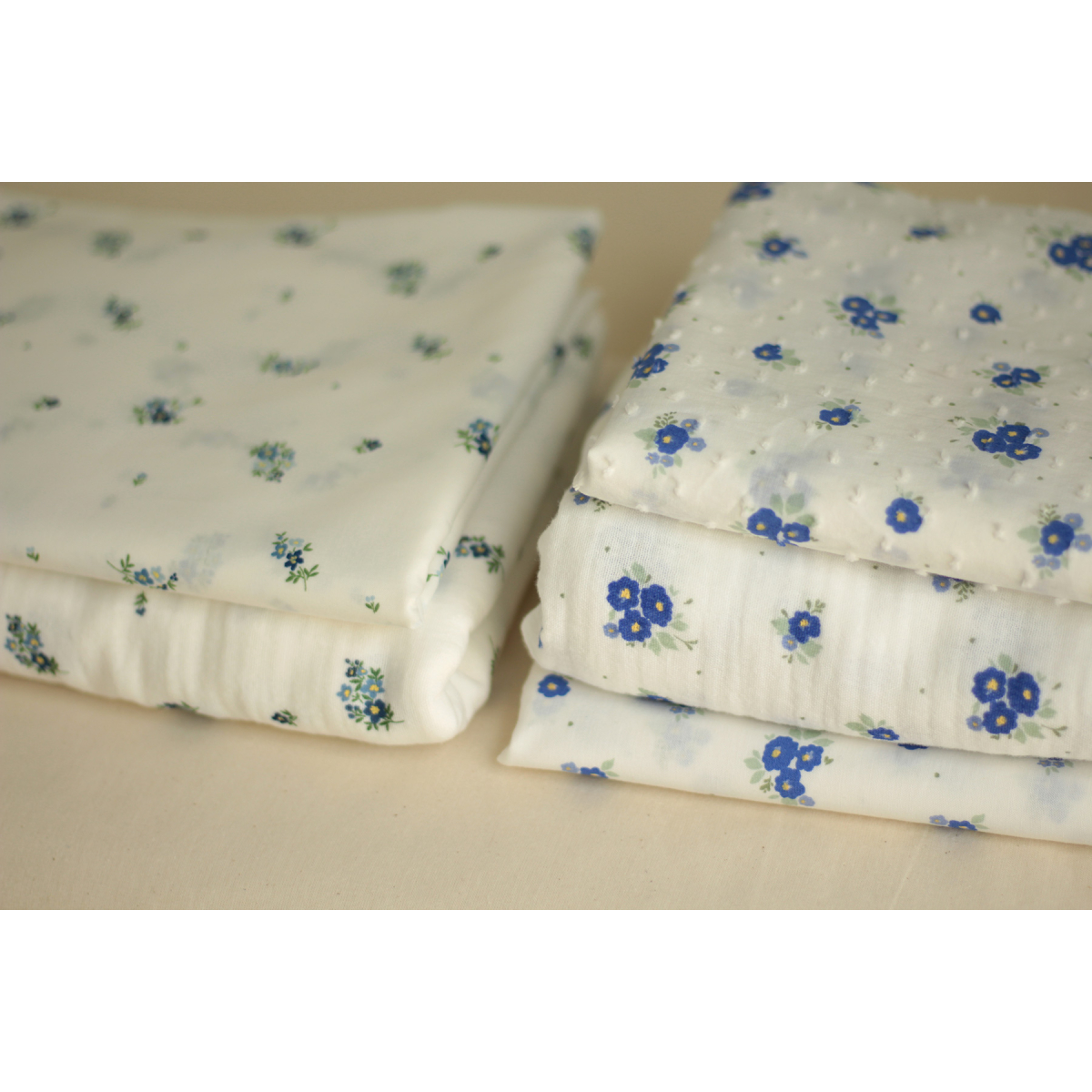 copy of ROZEN - Double gaze de coton BIO blanc motif exclusif