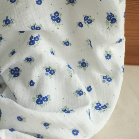 copy of ROZEN - Double gaze de coton BIO blanc motif exclusif