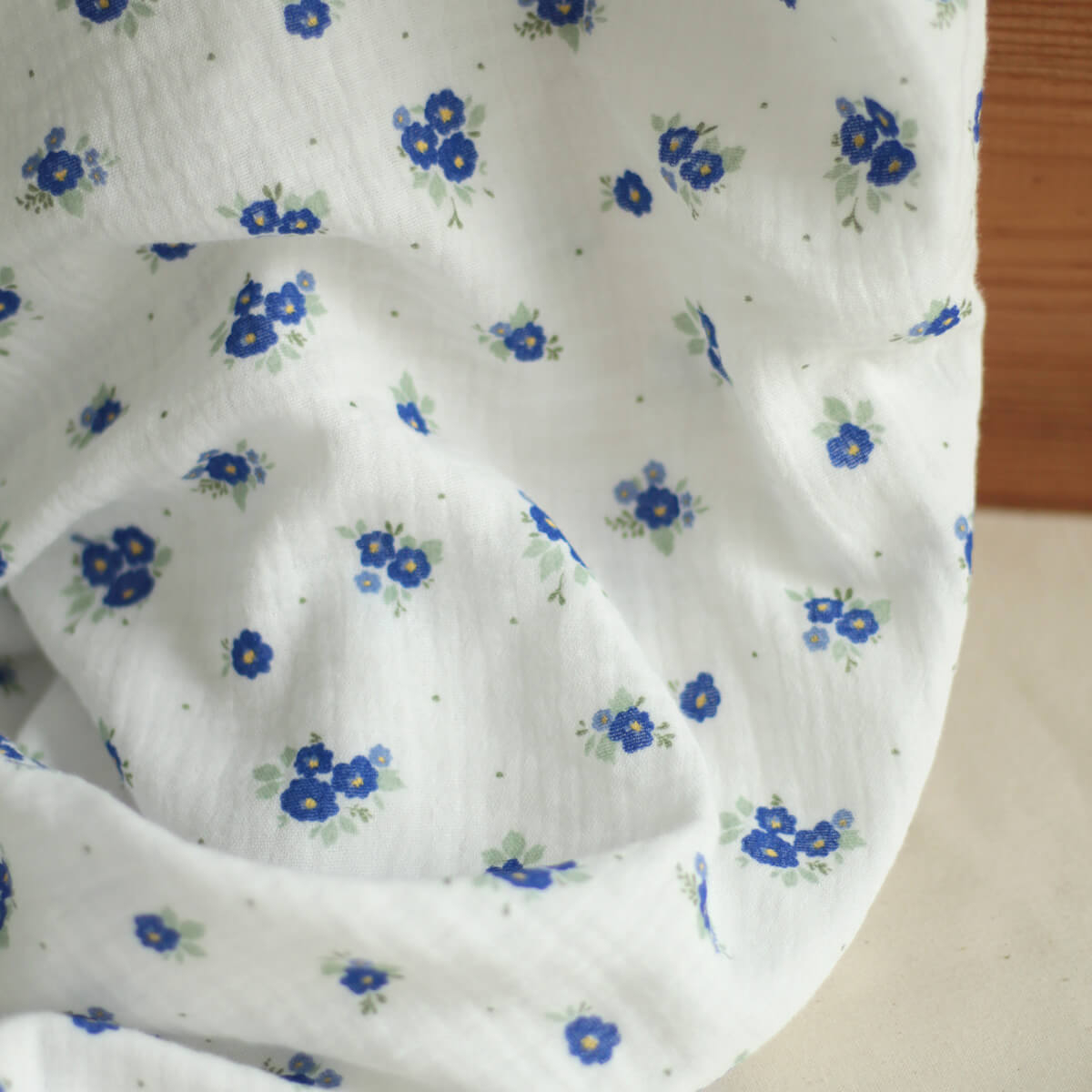 copy of ROZEN - Double gaze de coton BIO blanc motif exclusif