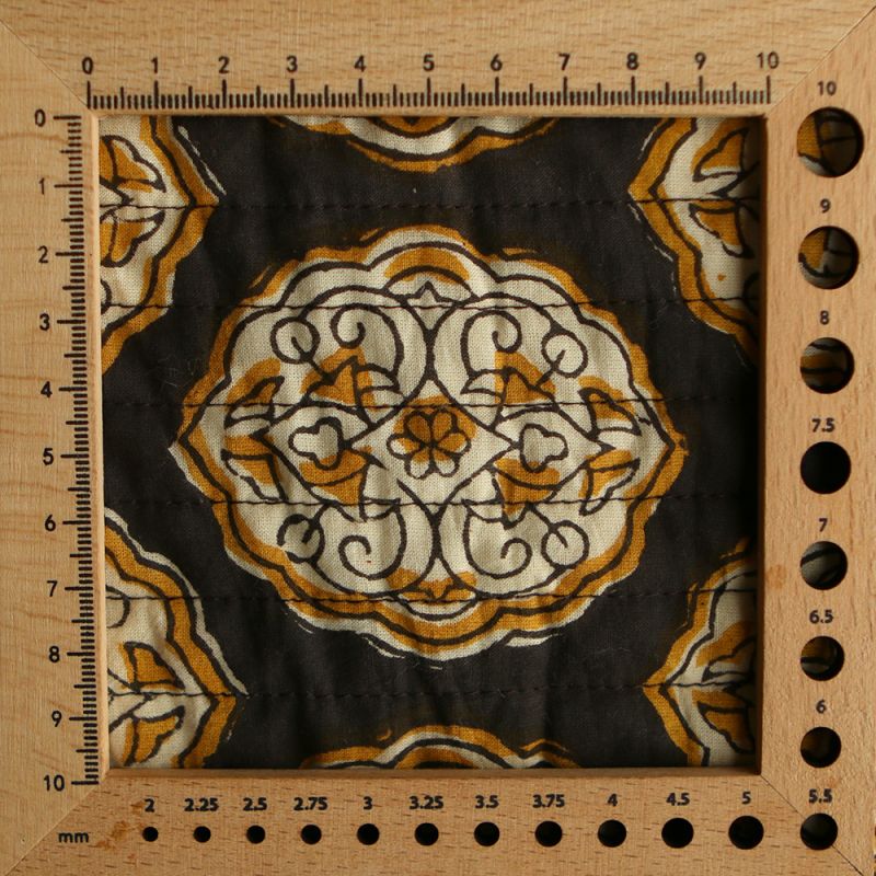 copy of Nisha & rayures - Tissu indien matelassé double face coton hand block teal largeur 100cm