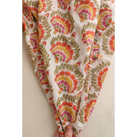 Ravi - Tissu indien coton hand block traditionnel