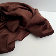 Velours ras coton organique coloris chocolat Tissus issus de l'agriculture biologique  - 1