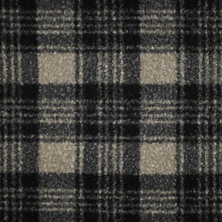 Teddy / moumoute bouclé motif gros quadrillage tartan anthracite