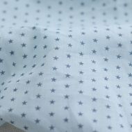 Frou-frou / Batiste de coton imprimé petites étoiles bleu gris