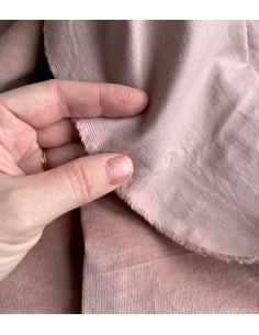 Velours milleraies stretch coton coloris vieux rose Batikou - 1 2