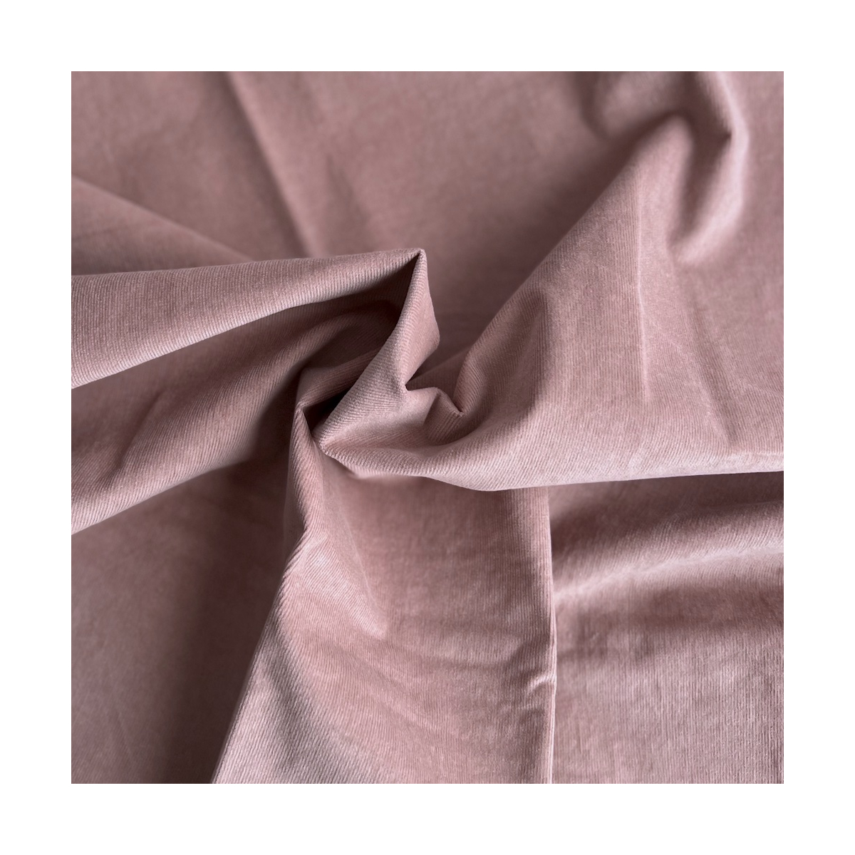 Velours milleraies stretch coton coloris vieux rose Batikou - 1