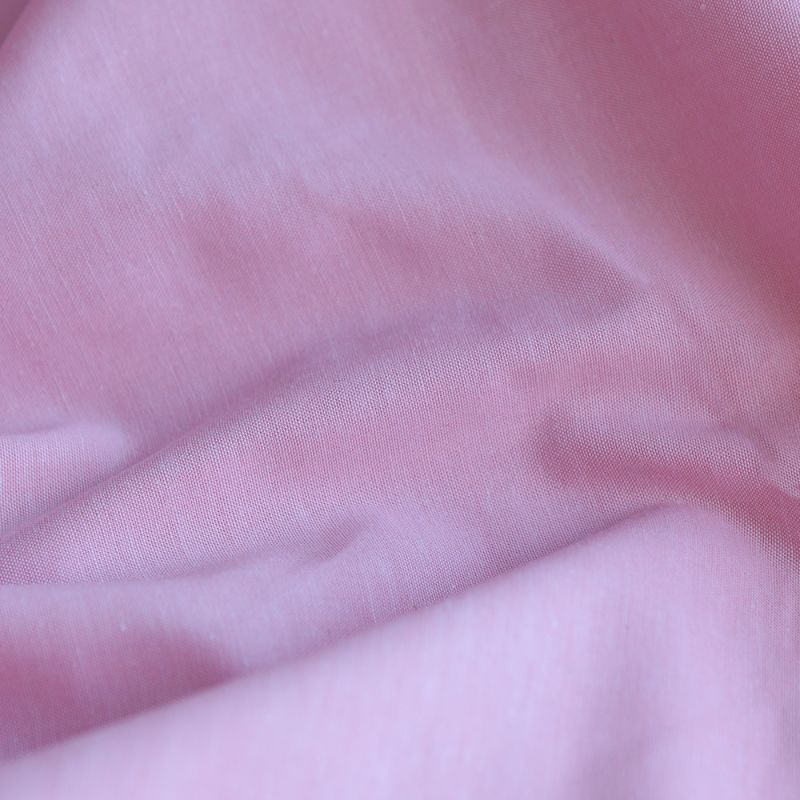 Popeline coton uni chiné effet chambray rose frais