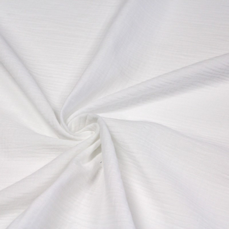 Double gaze de coton BIO unie blanc