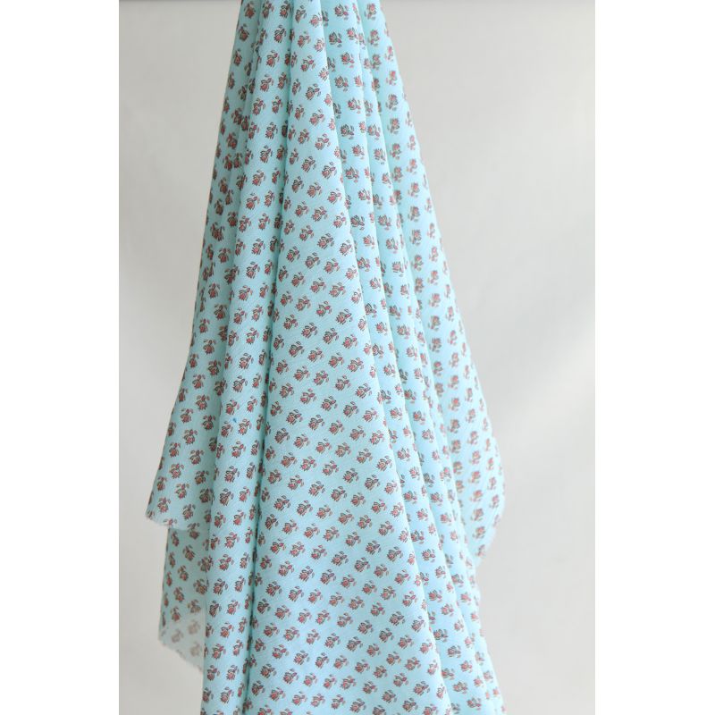 copy of Sheila - Tissu coton crêpe gaufré framboise à motifs