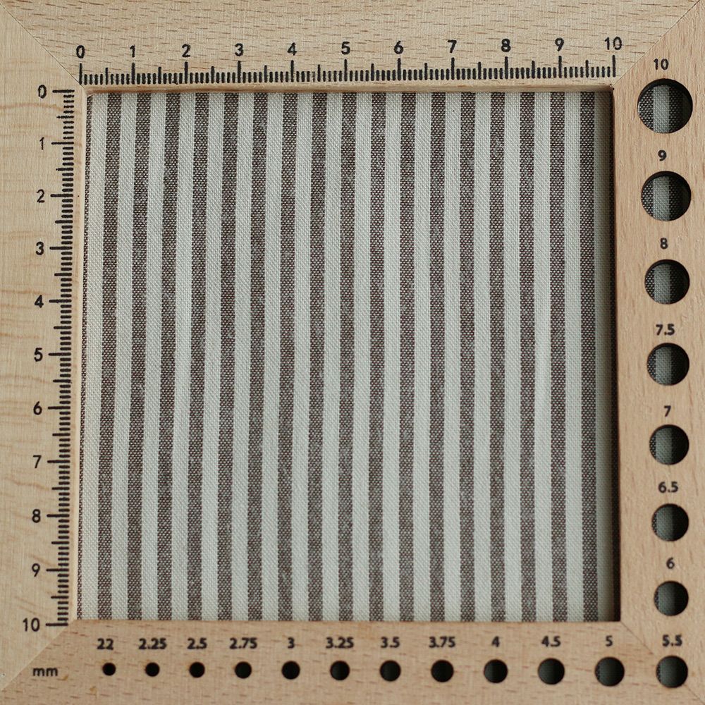 Coton tissé rayures écru et café