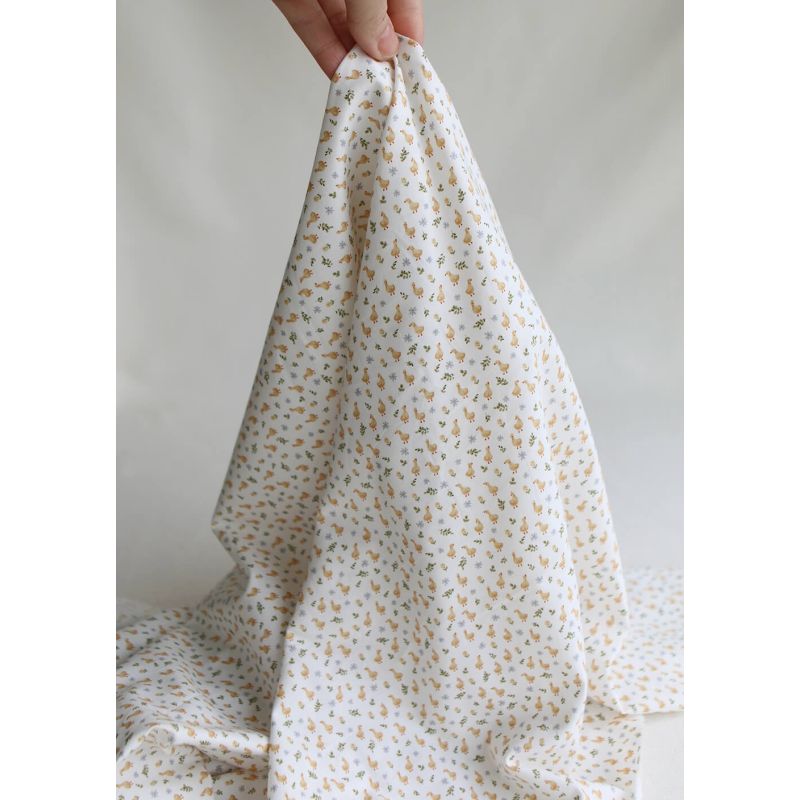 Popeline de coton BIO imprimé Canetons