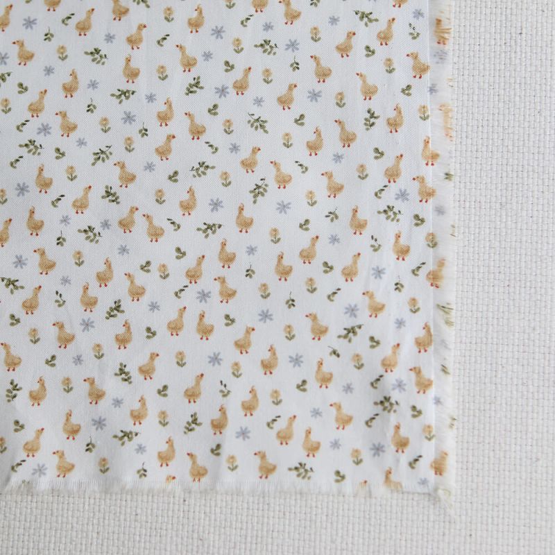 Popeline de coton BIO imprimé Canetons