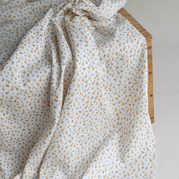 Popeline de coton BIO imprimé Canetons