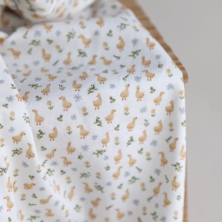 Popeline de coton BIO imprimé Canetons