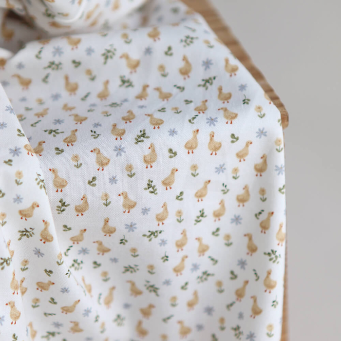 Popeline de coton BIO imprimé Canetons