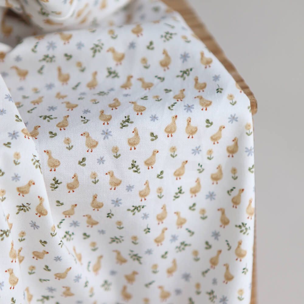 Popeline de coton BIO imprimé Canetons