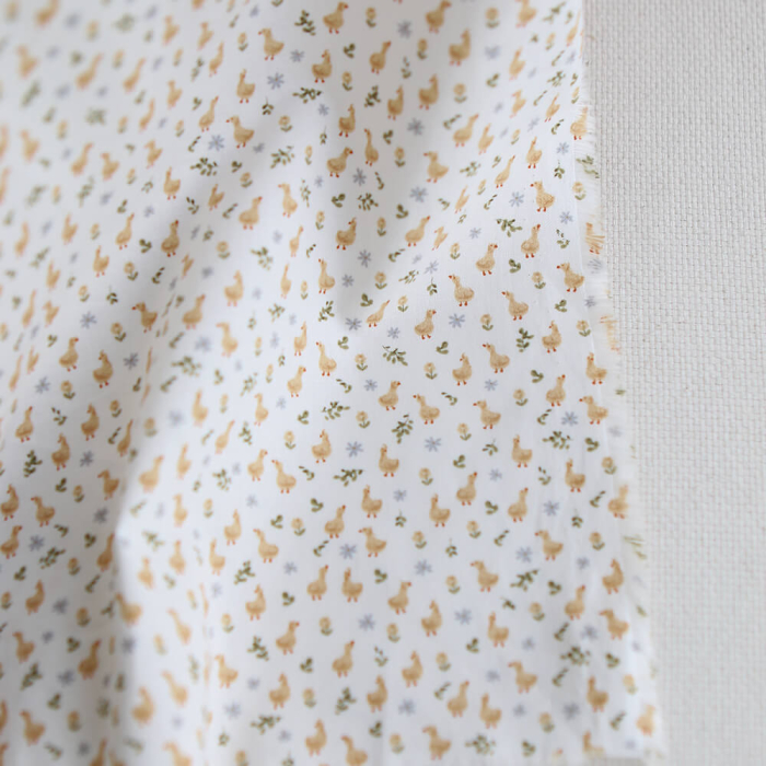 Popeline de coton BIO imprimé Canetons