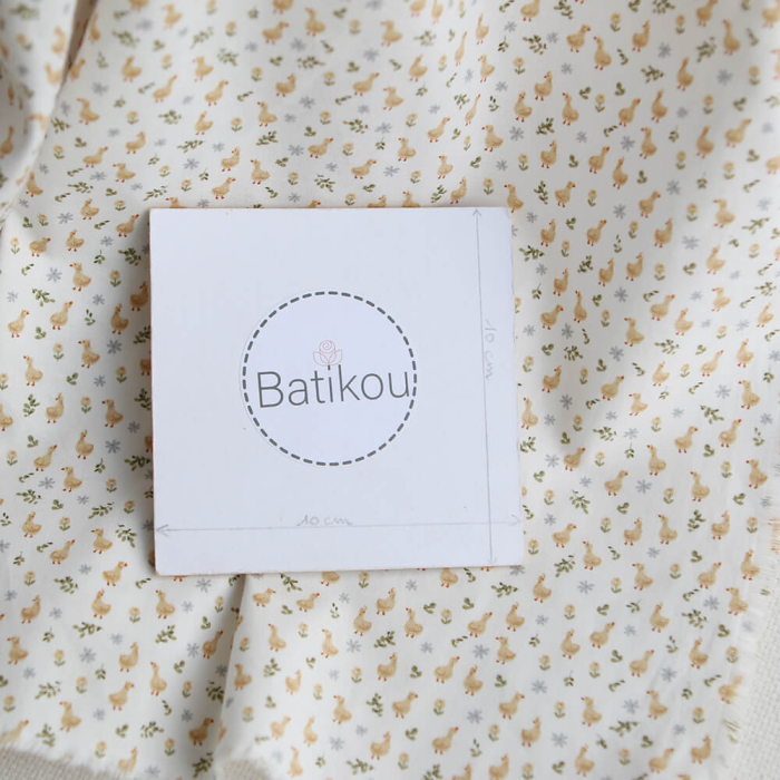 Popeline de coton BIO imprimé Canetons