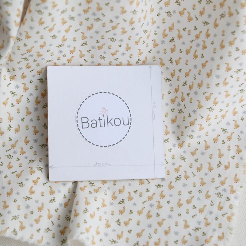 Popeline de coton BIO imprimé Canetons