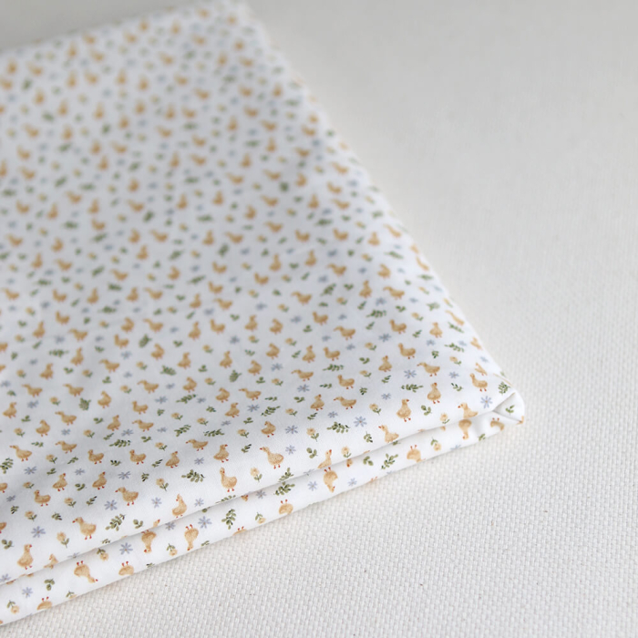 Popeline de coton BIO imprimé Canetons