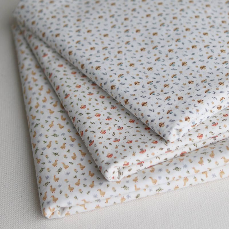 Popeline de coton BIO imprimé Canetons