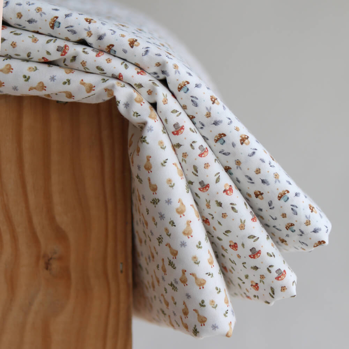 Paco - Popeline de coton BIO imprimé Canetons