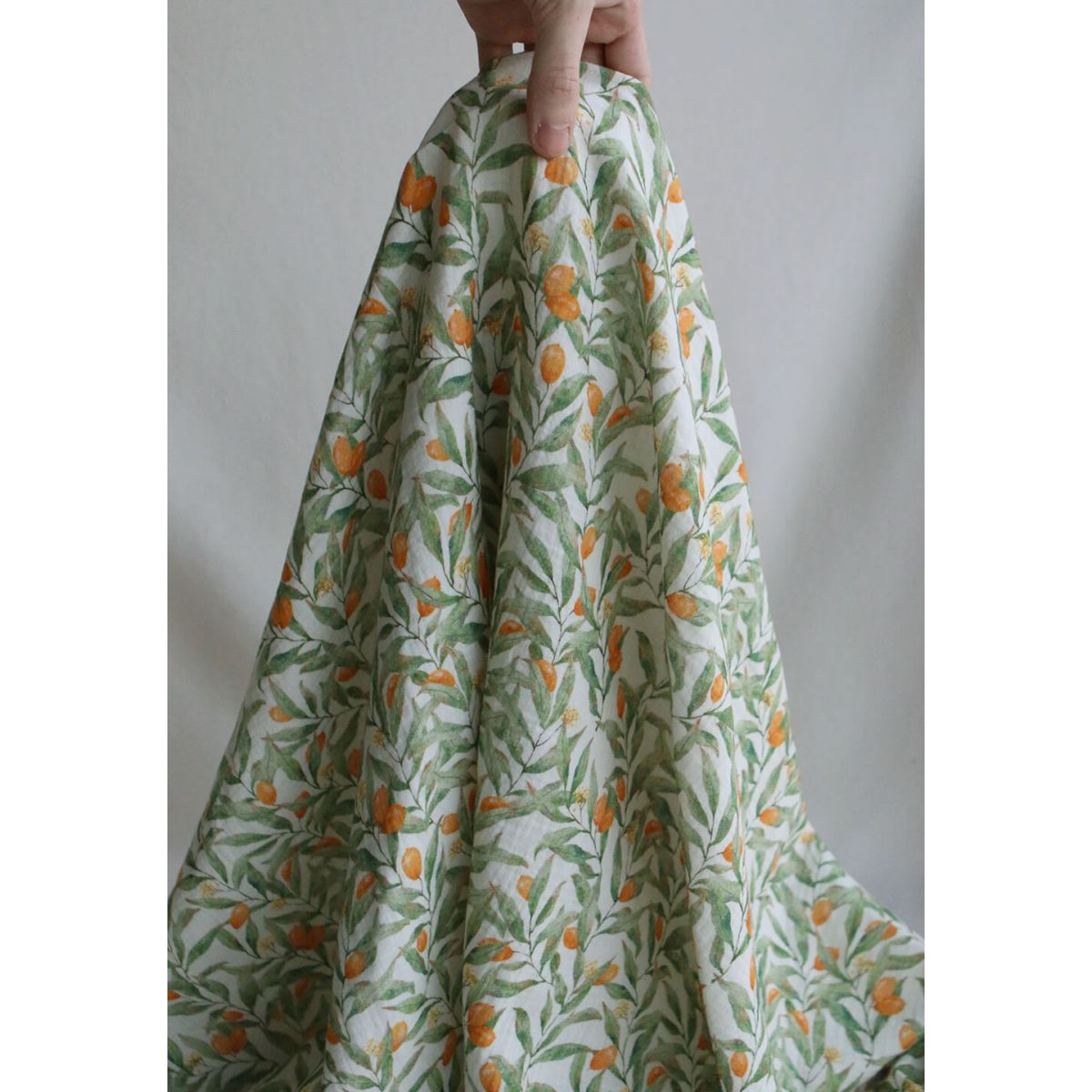 Zestine - Double gaze de coton motif feuillage et agrumes
