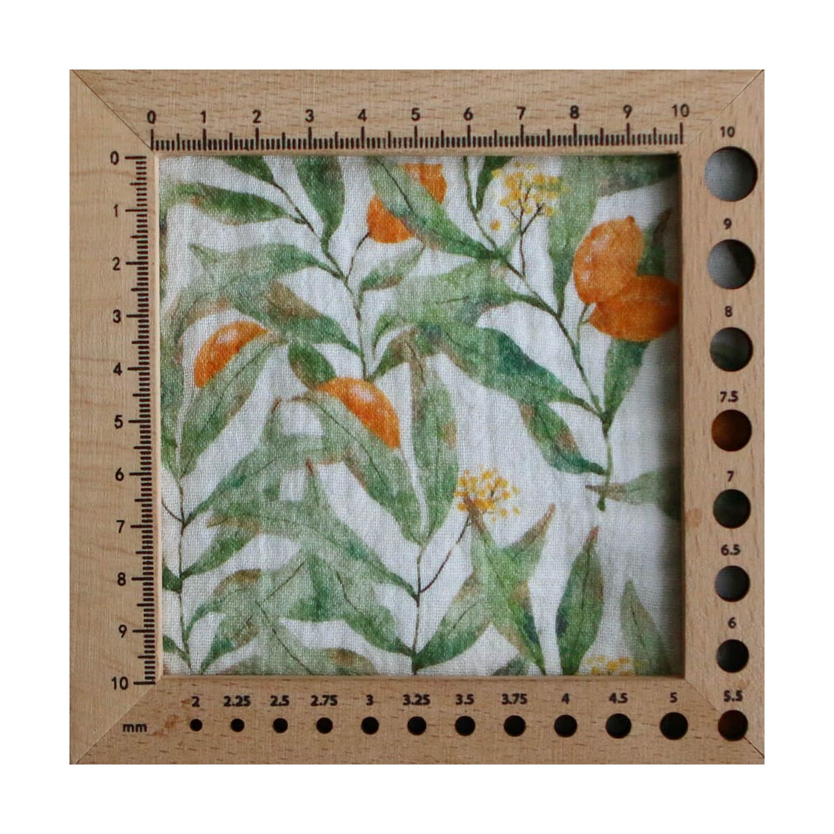 Zestine - Double gaze de coton motif feuillage et agrumes