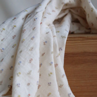 Lyséa - Double gaze de coton motif feuillage et agrumes