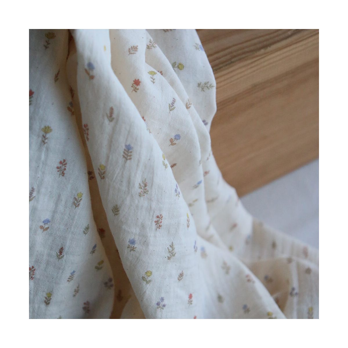 Lyséa - Double gaze de coton motif feuillage et agrumes