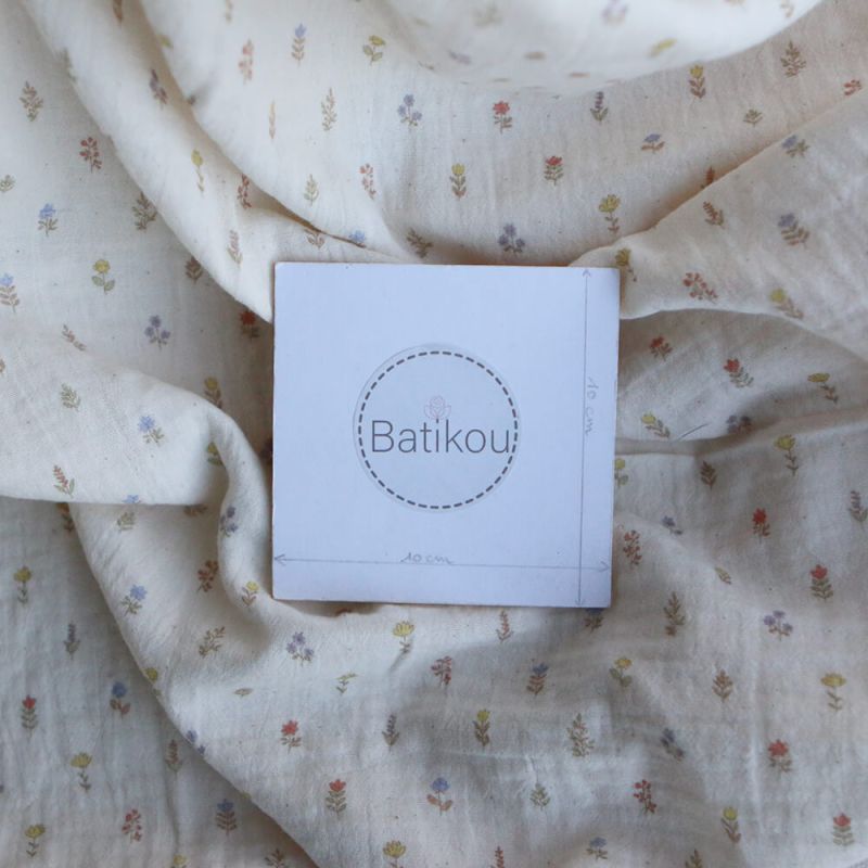 Lyséa - Double gaze de coton motif feuillage et agrumes