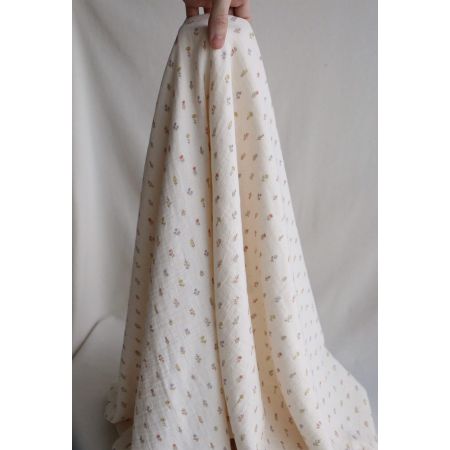 Lyséa - Double gaze de coton motif feuillage et agrumes