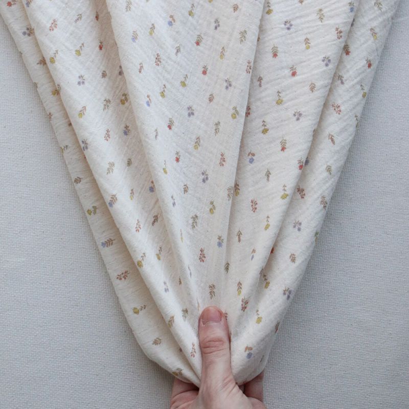 Lyséa - Double gaze de coton motif feuillage et agrumes