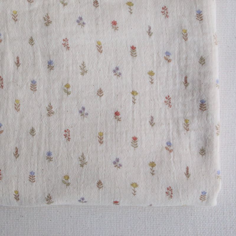 Lyséa - Double gaze de coton motif feuillage et agrumes