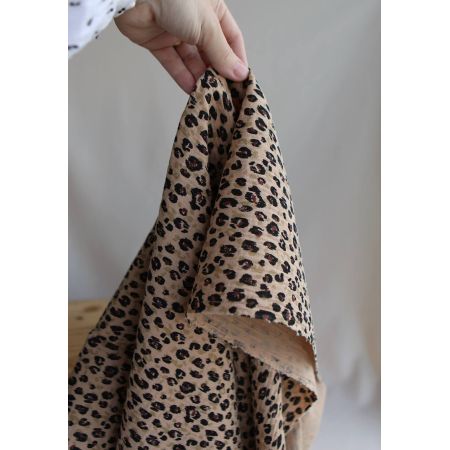 Karli - Double gaze de coton graou fond camel