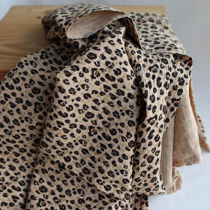 Karli - Double gaze de coton graou fond camel