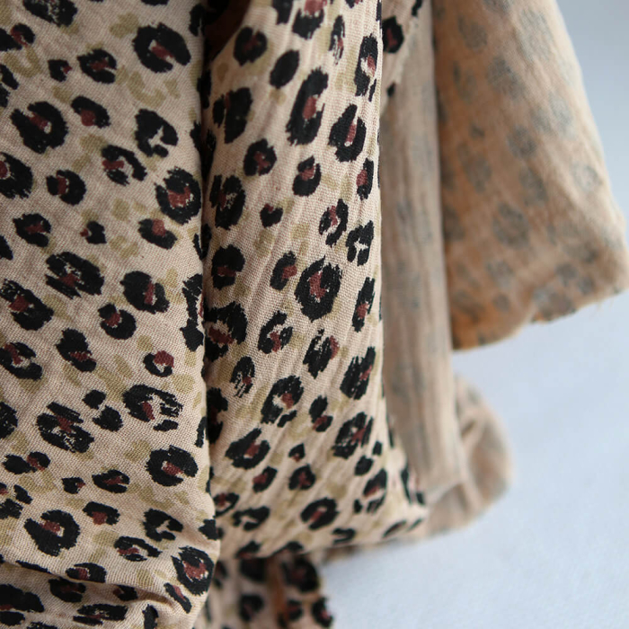 Karli - Double gaze de coton graou fond camel