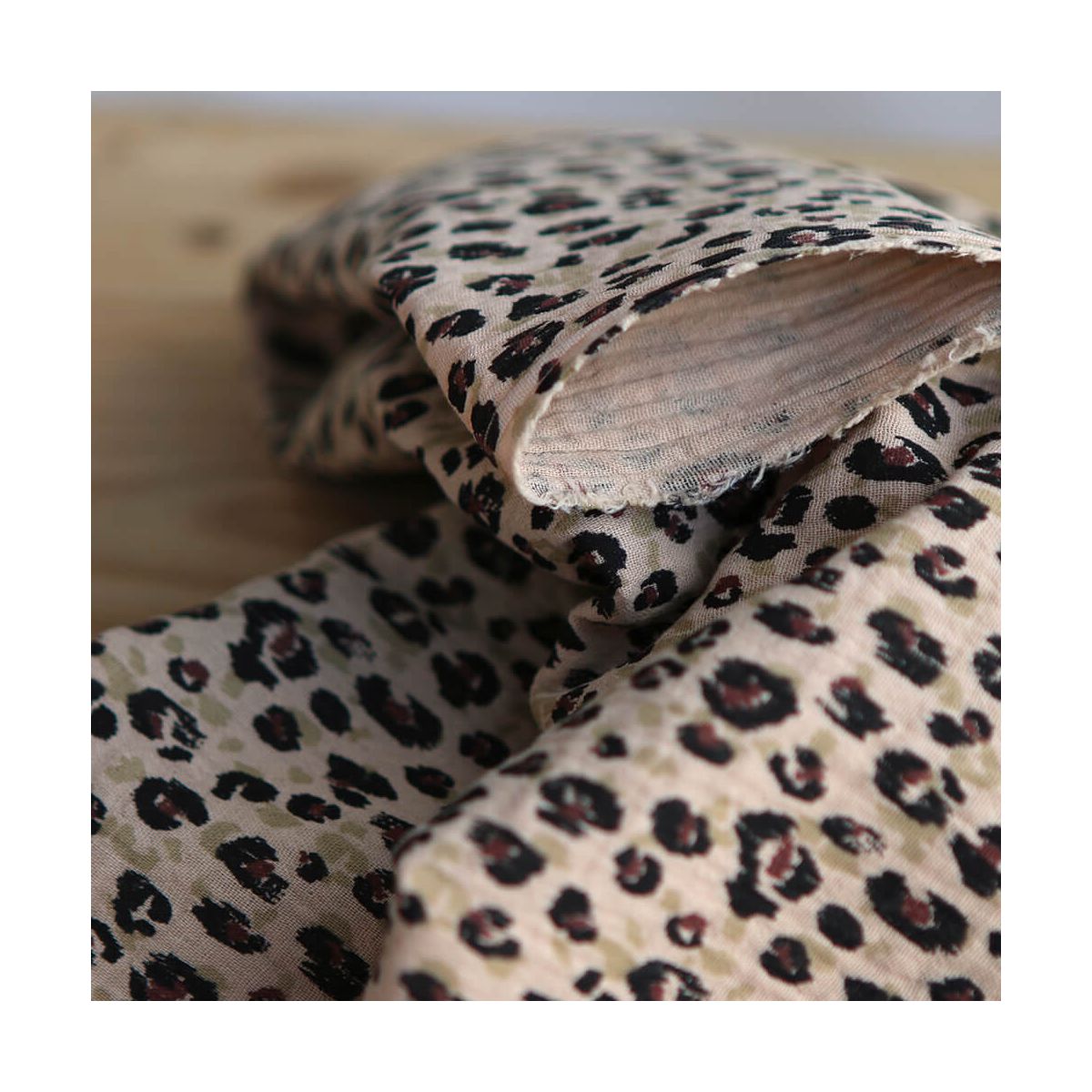 Karli - Double gaze de coton graou fond camel