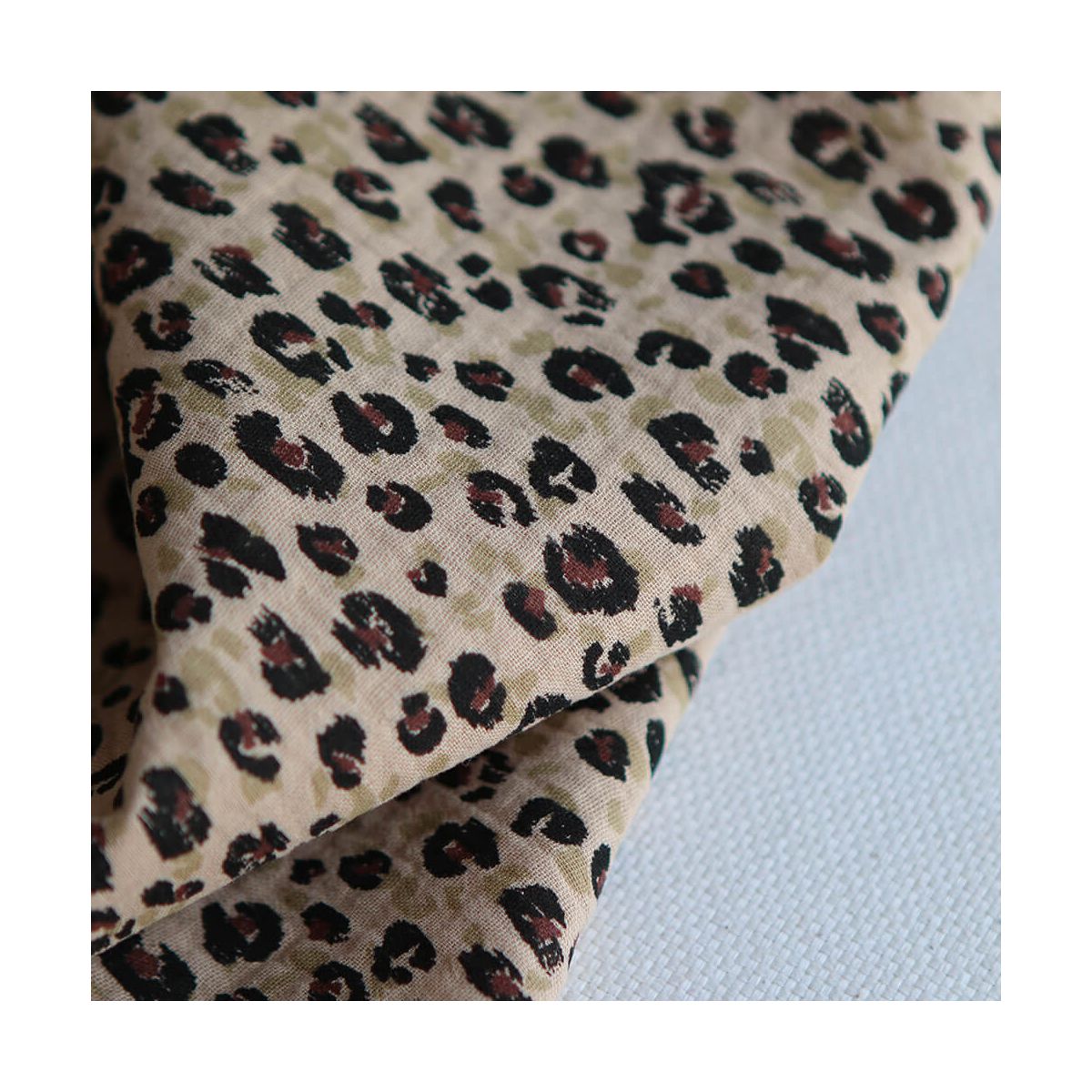 Karli - Double gaze de coton graou fond camel