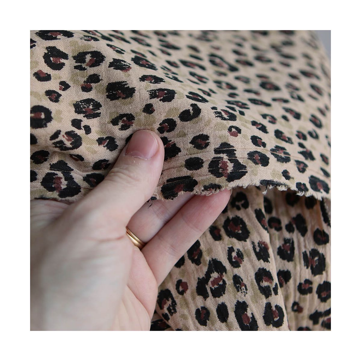 Karli - Double gaze de coton graou fond camel