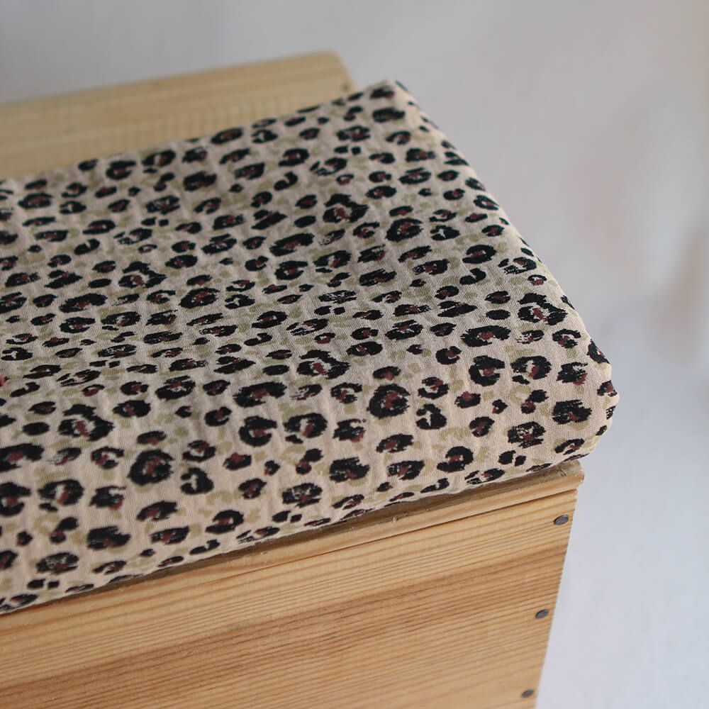 Karli - Double gaze de coton graou fond camel