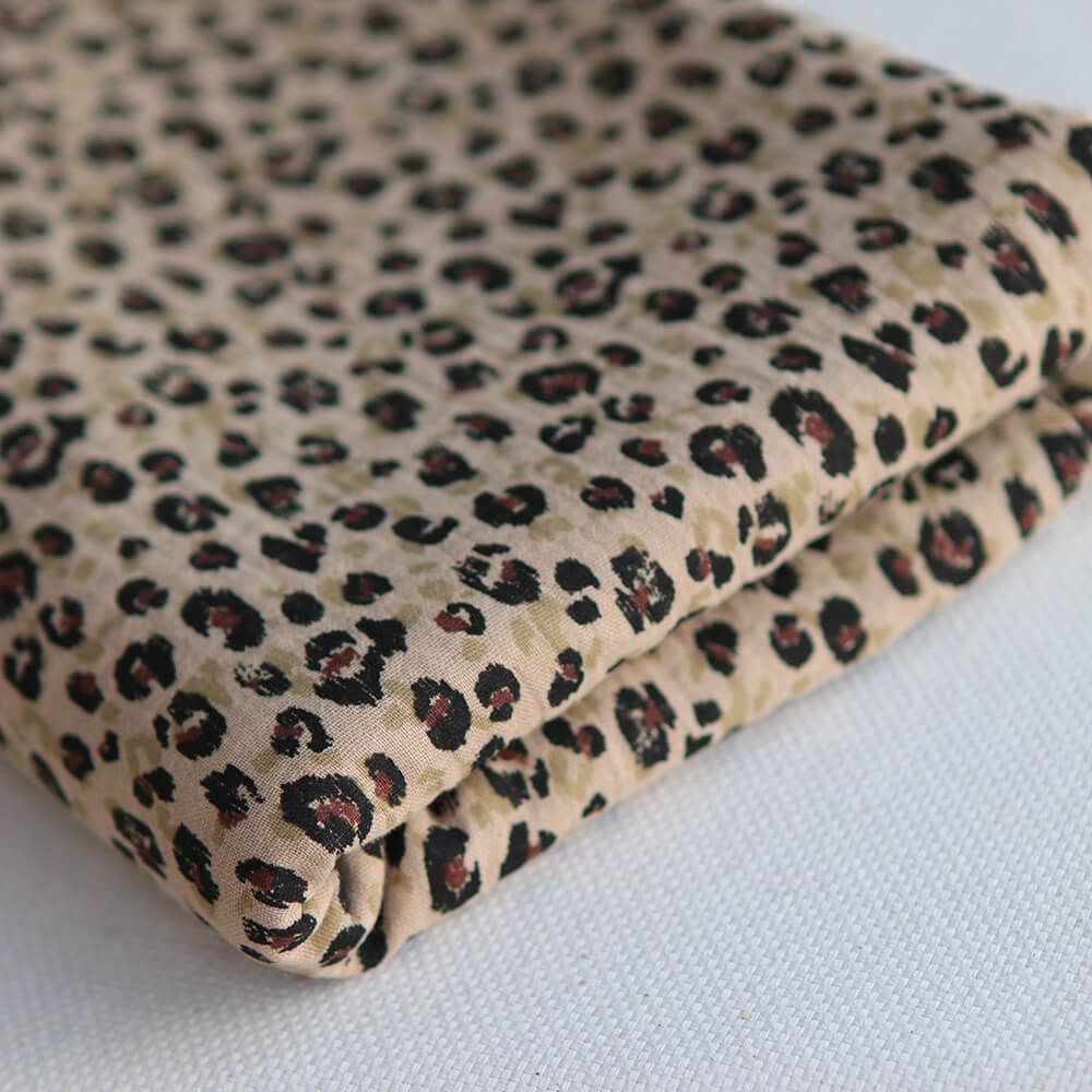 Karli - Double gaze de coton graou fond camel