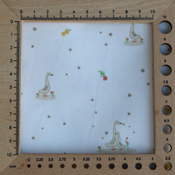 Pimprenelle - Tissu sergé / twill de coton organique imprimé oies