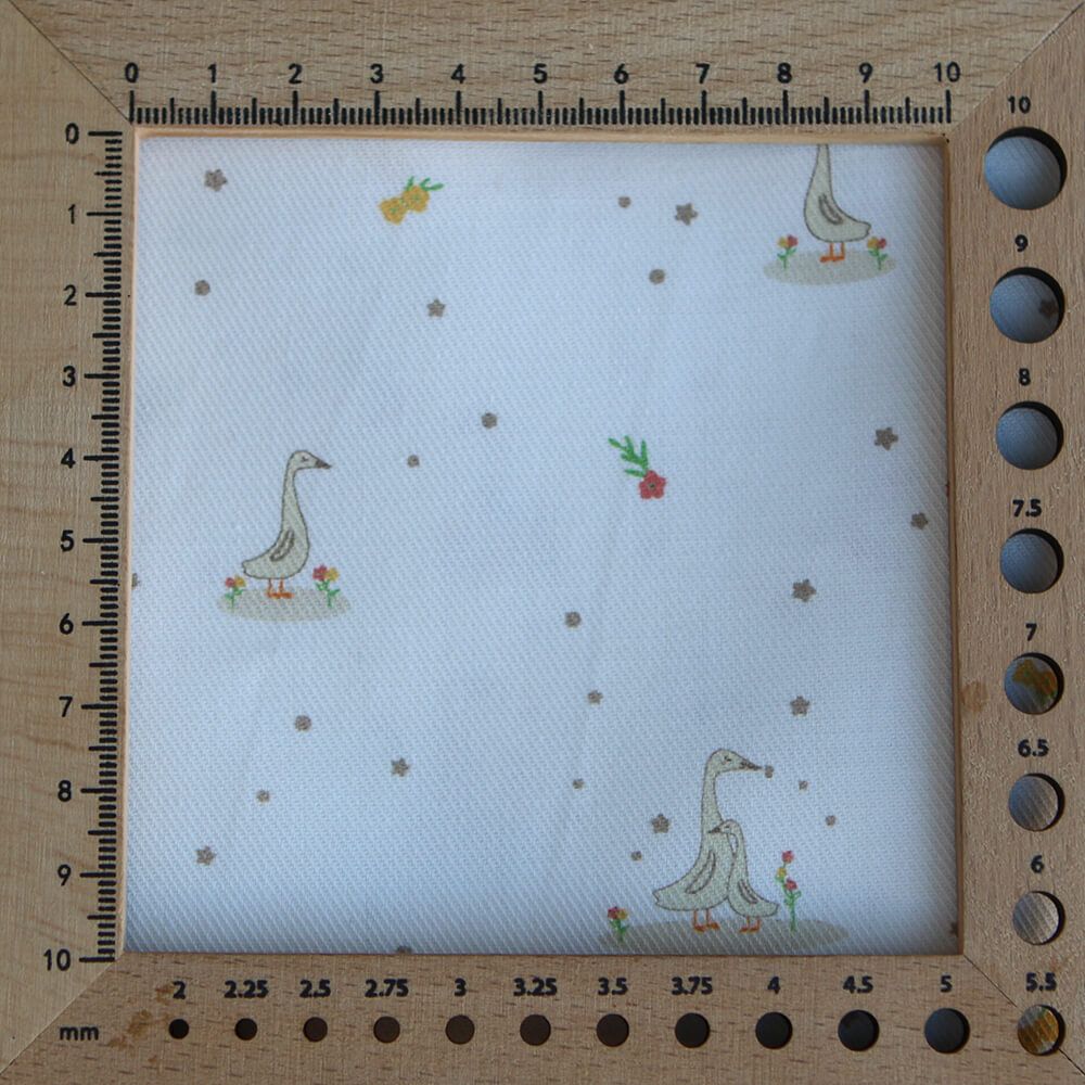Pimprenelle - Tissu sergé / twill de coton organique imprimé oies